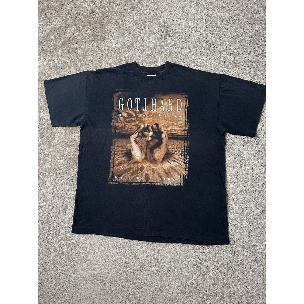 Vintage Mens Tshirt 90s Gotthard Tour Tee (He Aint Heavy hes my Brother) Size XL